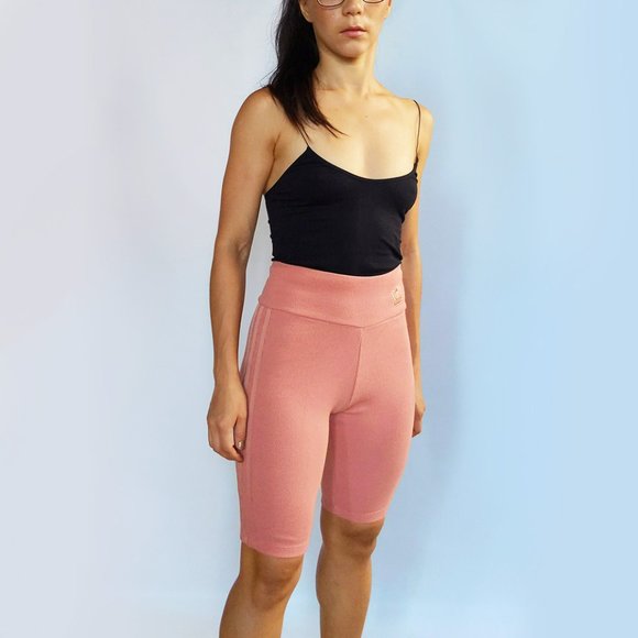 pink adidas biker shorts